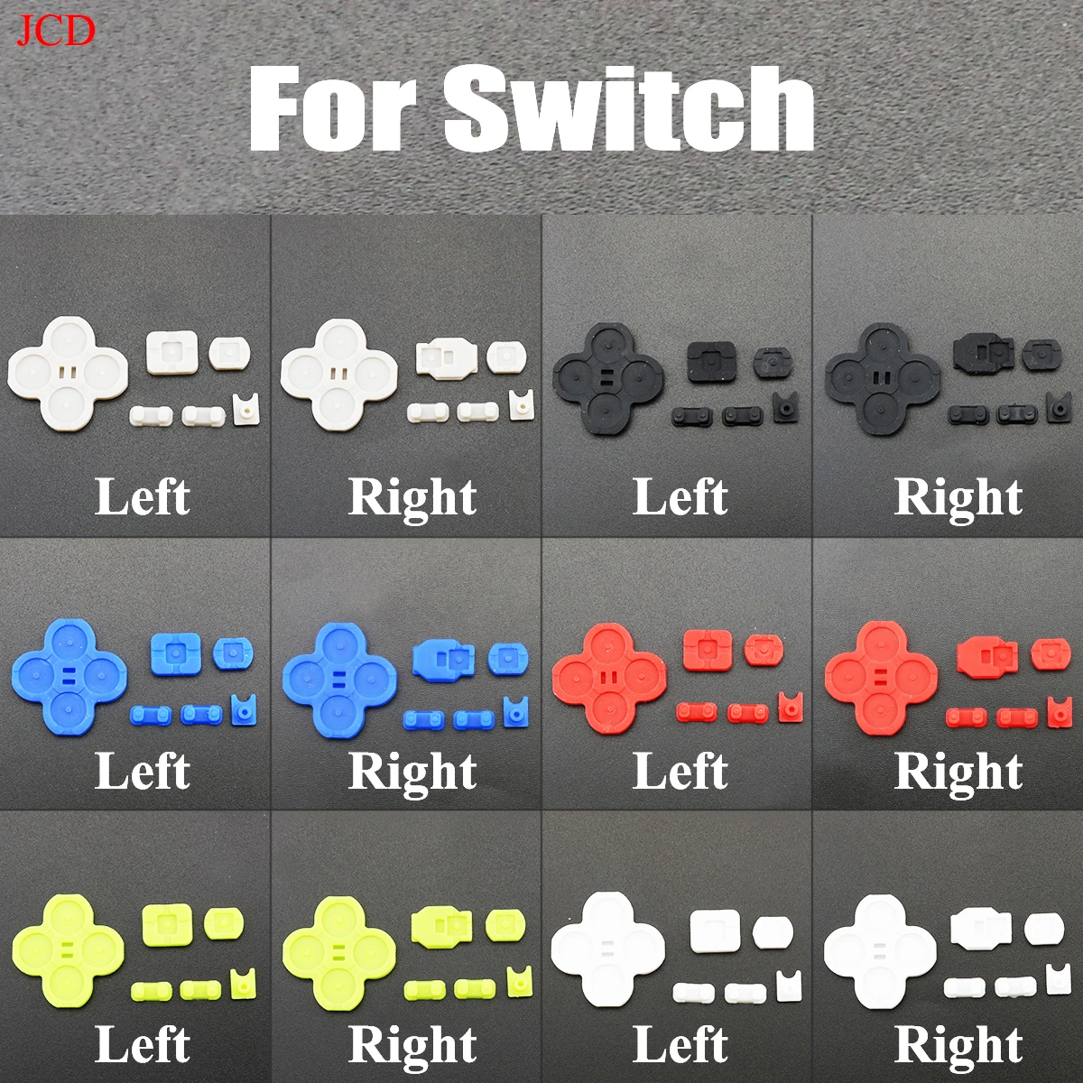 

JCD для Nintend Switch NS Joy-Con, сменный левый и правый контроллер, комплект проводящих резиновых силиконовых кнопок