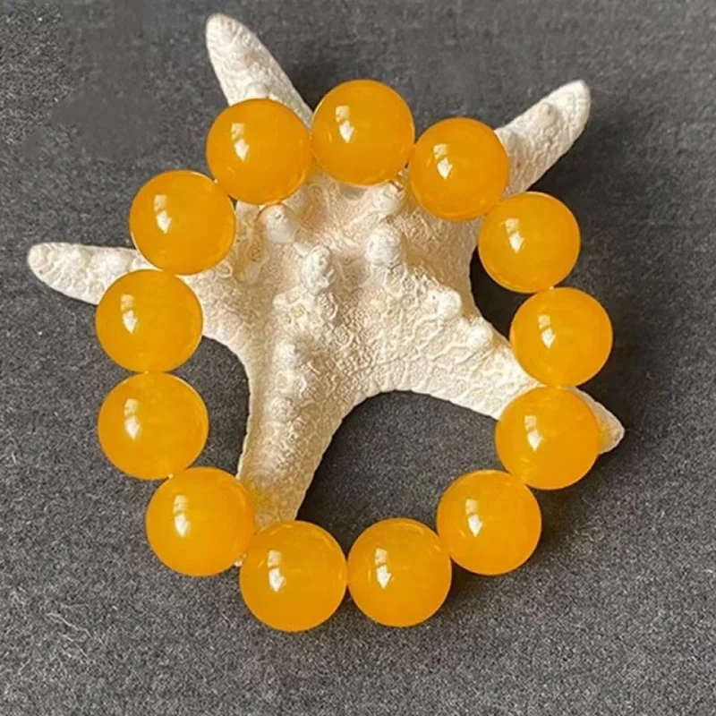 Pure natural genuine spinach green agate , chicken fat yellow chalcedony bracelet, gift jewelry