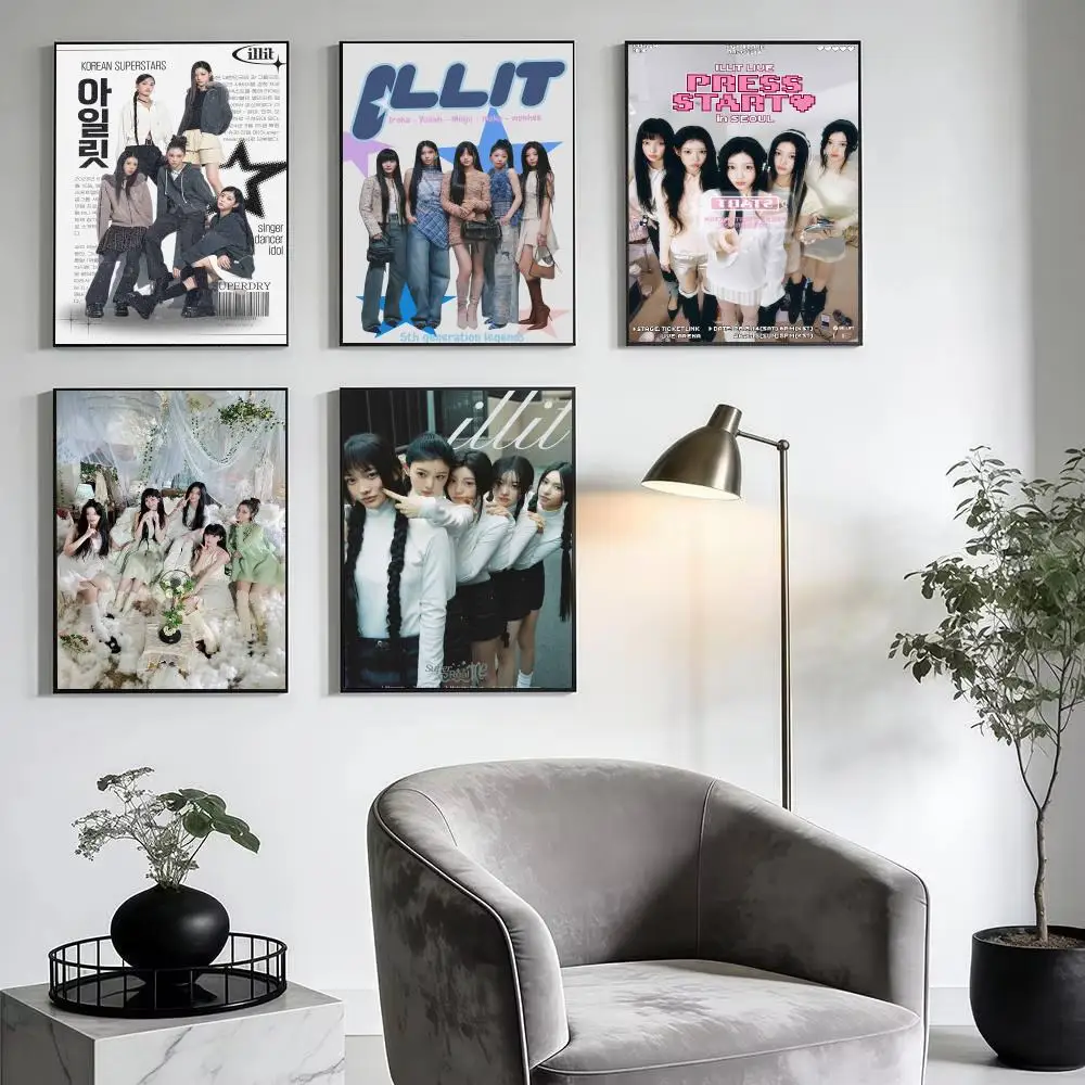 K-Pop Girl Group I-ILLIT Poster Modern Minimalist Wall Art Prints for Home Decor Interior Bedroom Living Room