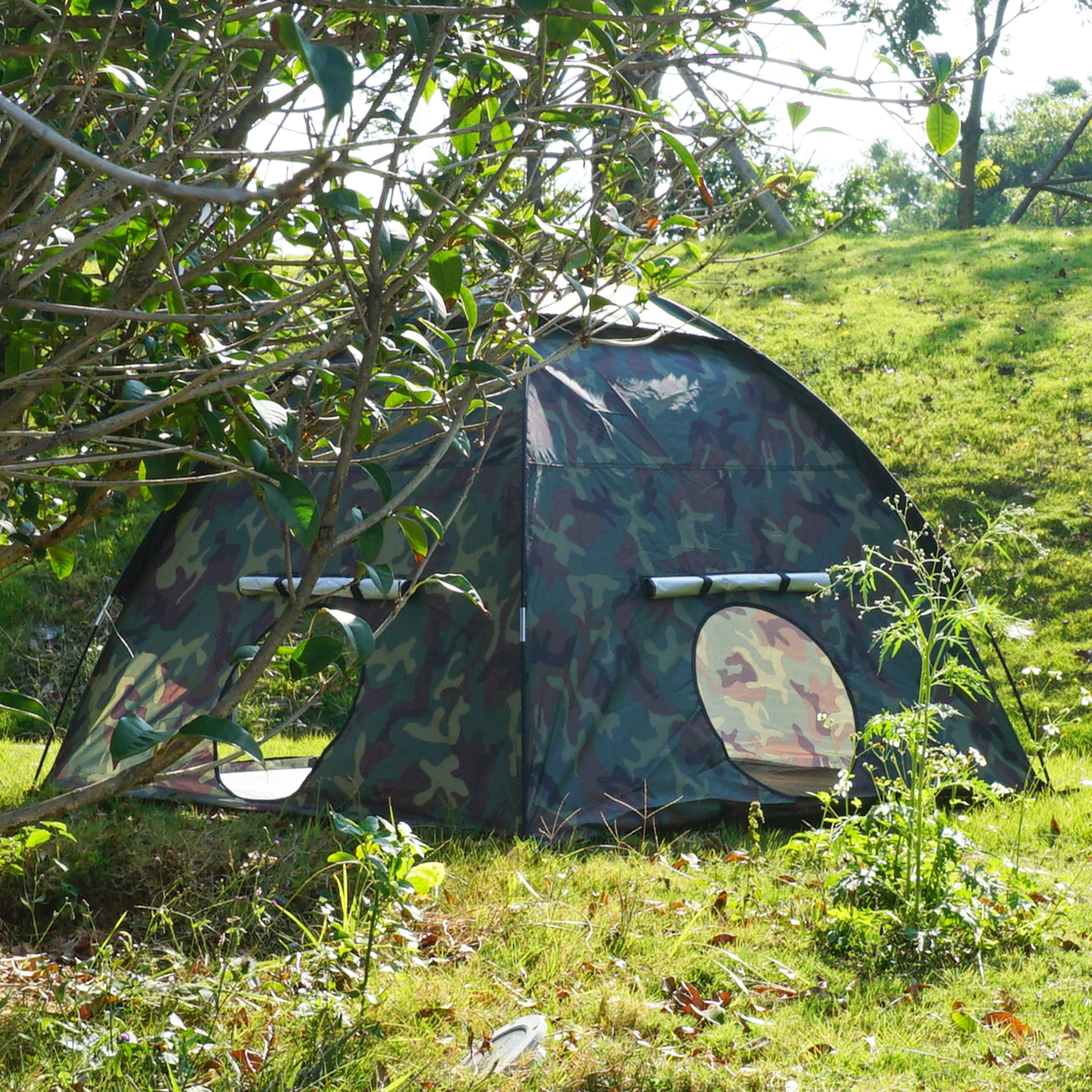 NARMAY Tente pour enfants, pour jeu en intérieur/extérieur, 152 x 152 x 111 cm, Motif camouflage