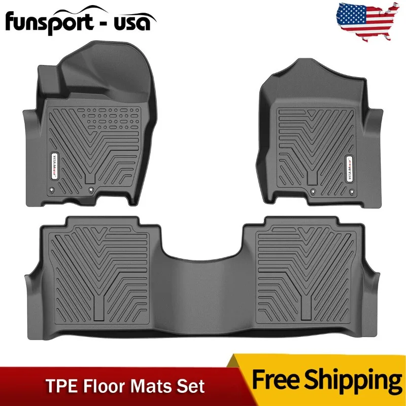 

3PCS Floor Mats For 2017-2021 Nissan Titan Crew Cab Non-Slip TPE Rubber Liners United States