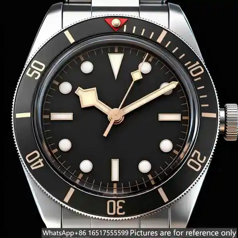 42mm Men Mechanical Watches Stainless Steel Premium Automatic Movement Casual Style Black Red Ceramic