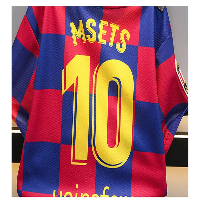 2pcs/New Style Kids Soccer Jersey Boys Youth Soccer Tracksuit 2 Piece Set Meysey Number 10 Barcelona home shirt 2-9y age sets