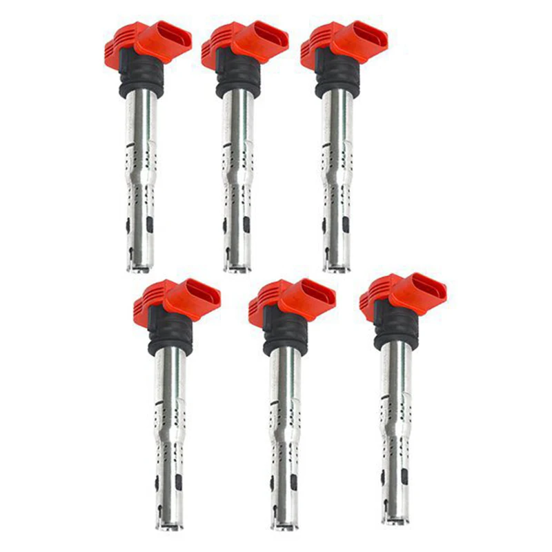 06E905115E 6PCS Ignition Coil Packs ForJetta Golf Passat Tiguan CC A3/4/5/6/7/8 TT Q3/5 R8