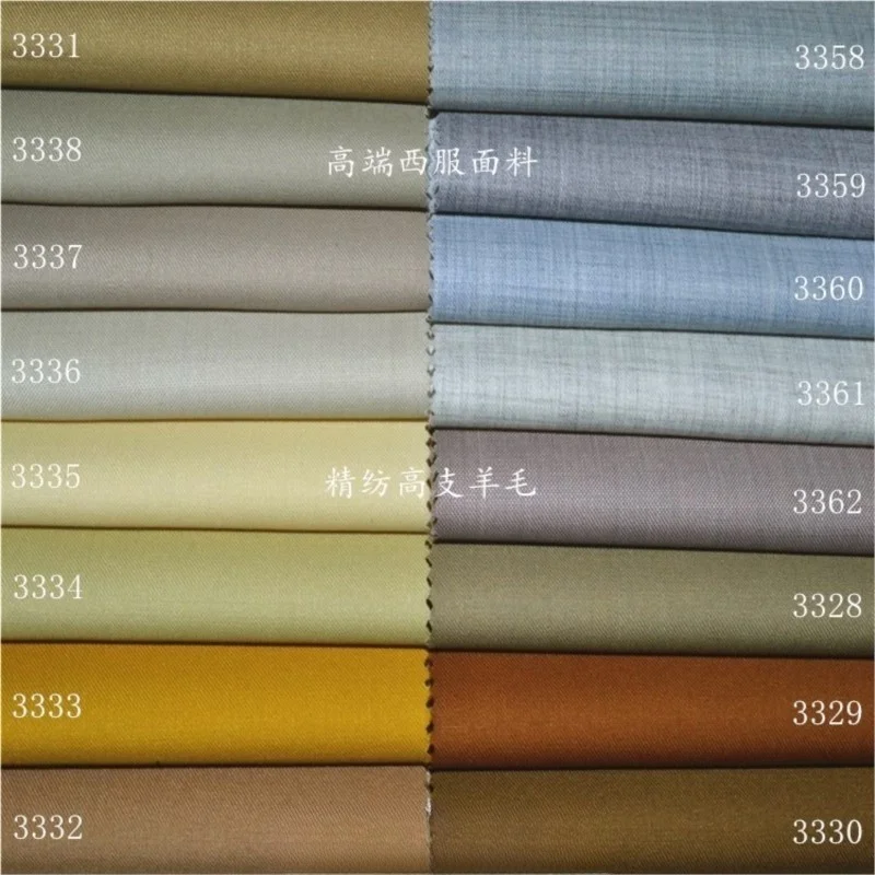 

Fine-spun anti-wrinkle colored yellow light wool fabric for suit trousers and skirts