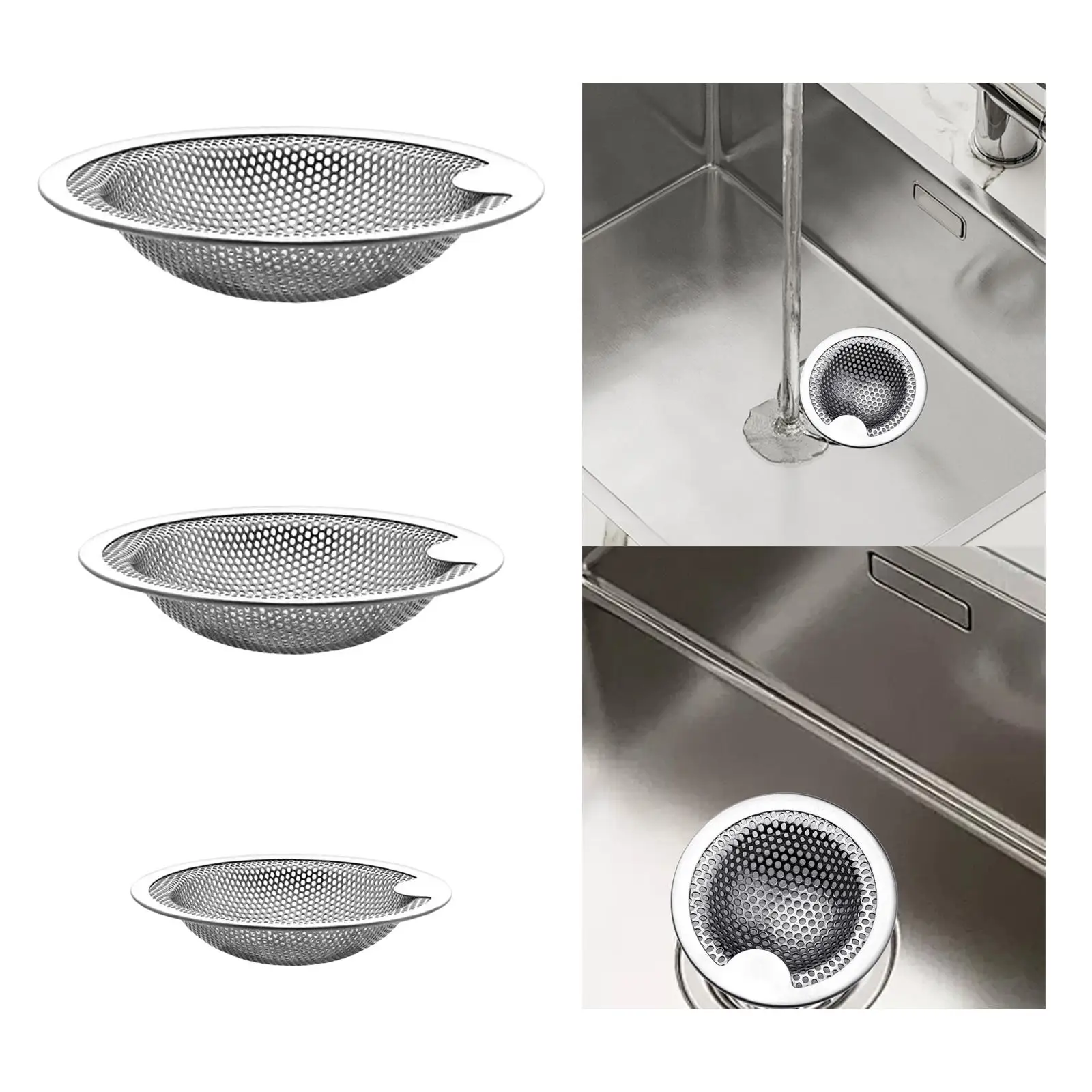 

Drain Strainer Stainless Steel Anti Blocking Fast Flow Multifunction Sink Strainer for Restaurant Bathroom Hotel Balcony Kitchen