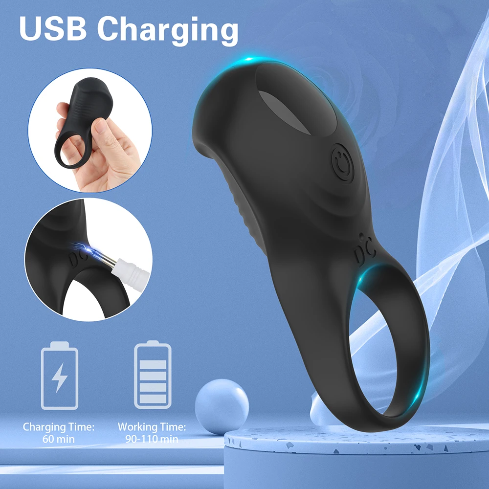 APP التحكم هزاز خاتم الديك للرجال تأخير القذف القضيب الدائري الجنس لعب قفل Penisring كوكرينج الكبار الذكور الجنس لوازم 18 #5