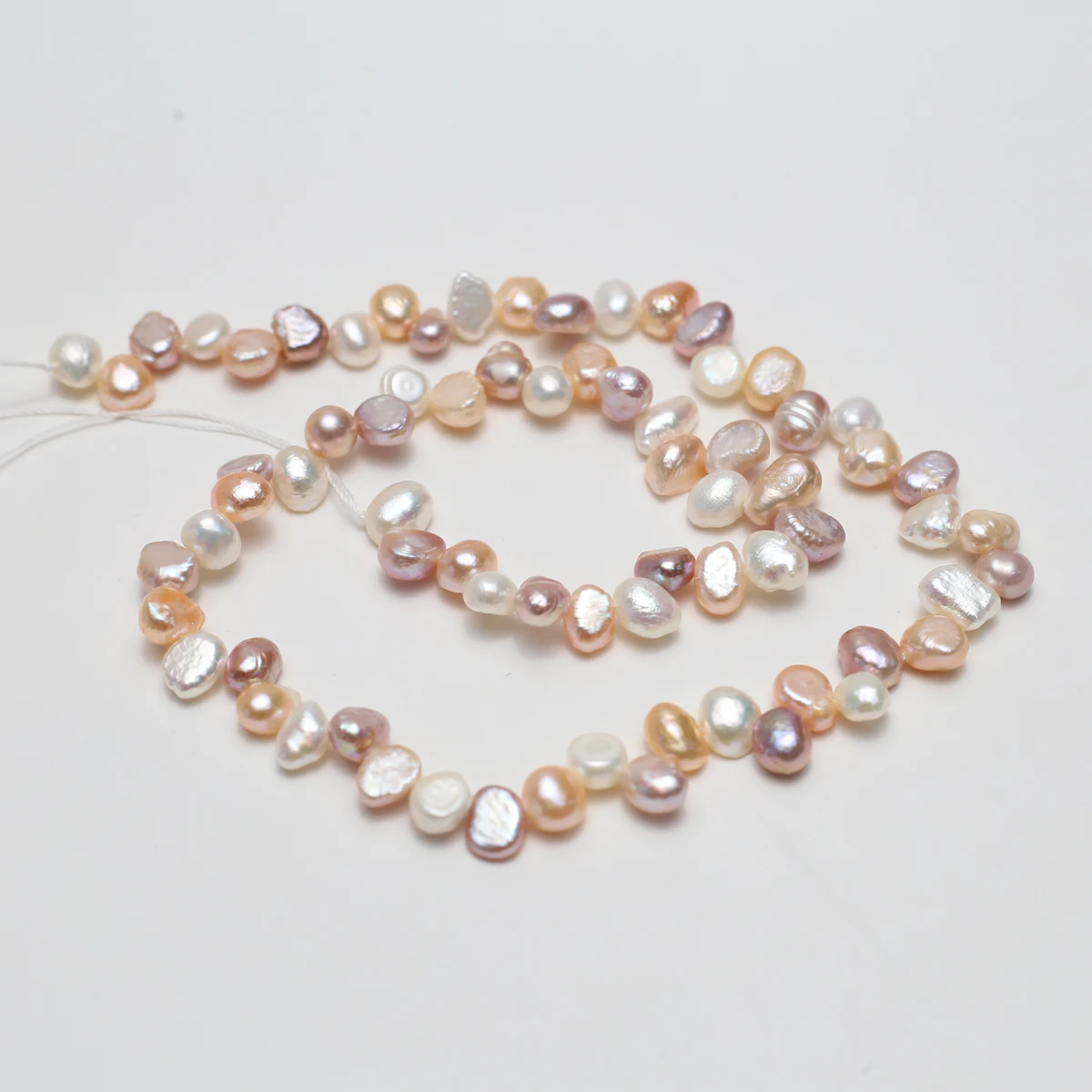 5-6 مللي متر AA المياه العذبة الطبيعية الملونة الثلاثي حفرة اللؤلؤ حبة مجوهرات جعل هدية عقد دي اي واي سوار إكسسوارات الزفاف النساء #1