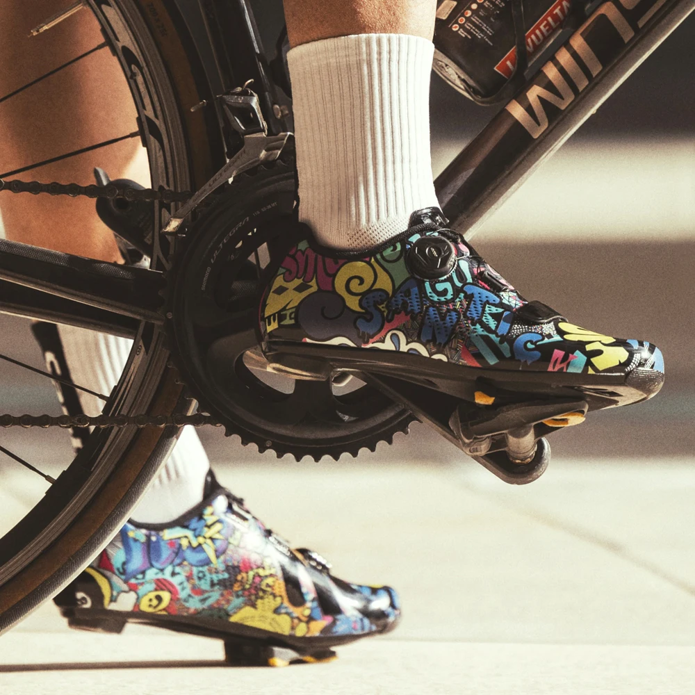 Santic Fahrradschuhe für Herren oder Damen, Rennradschuhe, Nylonsohle, 289 g, leichtes, atmungsaktives Obermaterial, S22036 – Detail 5