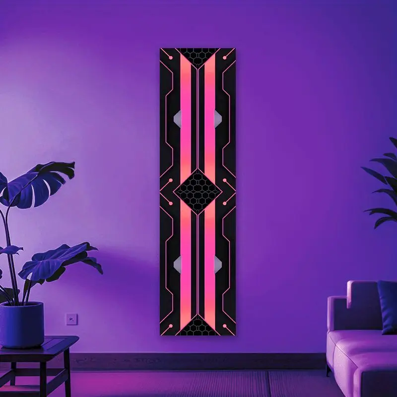 Cyberpunk Long Tapestry Neon Pink Technology Mural Living Room Apartment Background Wall Decoration Room Decoration