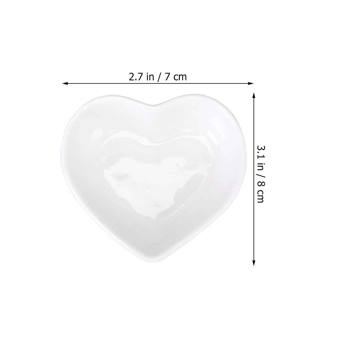 

4Pcs Heart Dish Ceramics Plate Creative Desktop Decor Portable Lightweight Elegant Design for Home Kitchen Photo