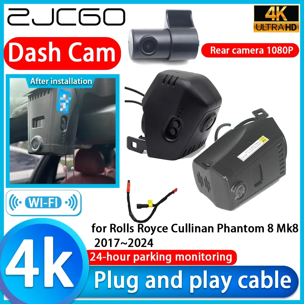 

ZJCGO Video Recorder 4K UHD Plug and Play Car DVR Dash Cam for Rolls Royce Cullinan Phantom 8 Mk8 2017~2024