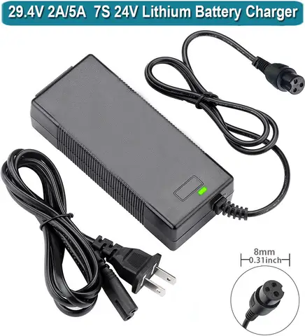 Caricabatteria a 3 poli da 29,4 V 2 A per batteria al litio Swagtron Hover-1 24 V Attrezzature elettriche per sport ed esterni