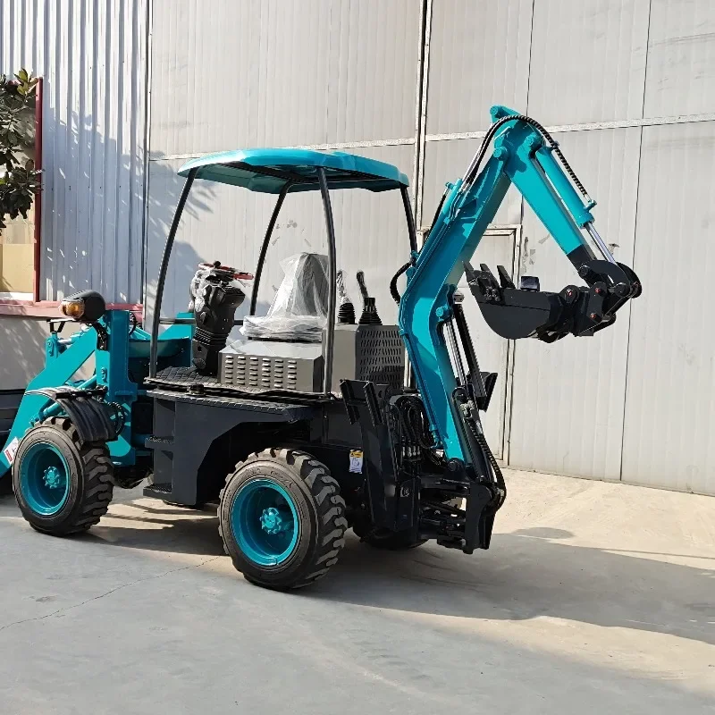 Economy Model All-Terrain Dual-End Wheel Loader Four-Wheel Drive Busy Backhoe Loader