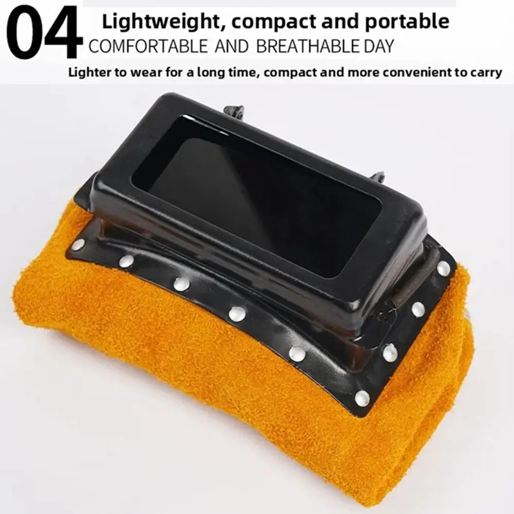 قناع خوذة لحام بعدسة مفتوحة قابلة للطي، غطاء لحام جلدي مريح ومتين ومقاوم للهب وامتصاص العرق #1