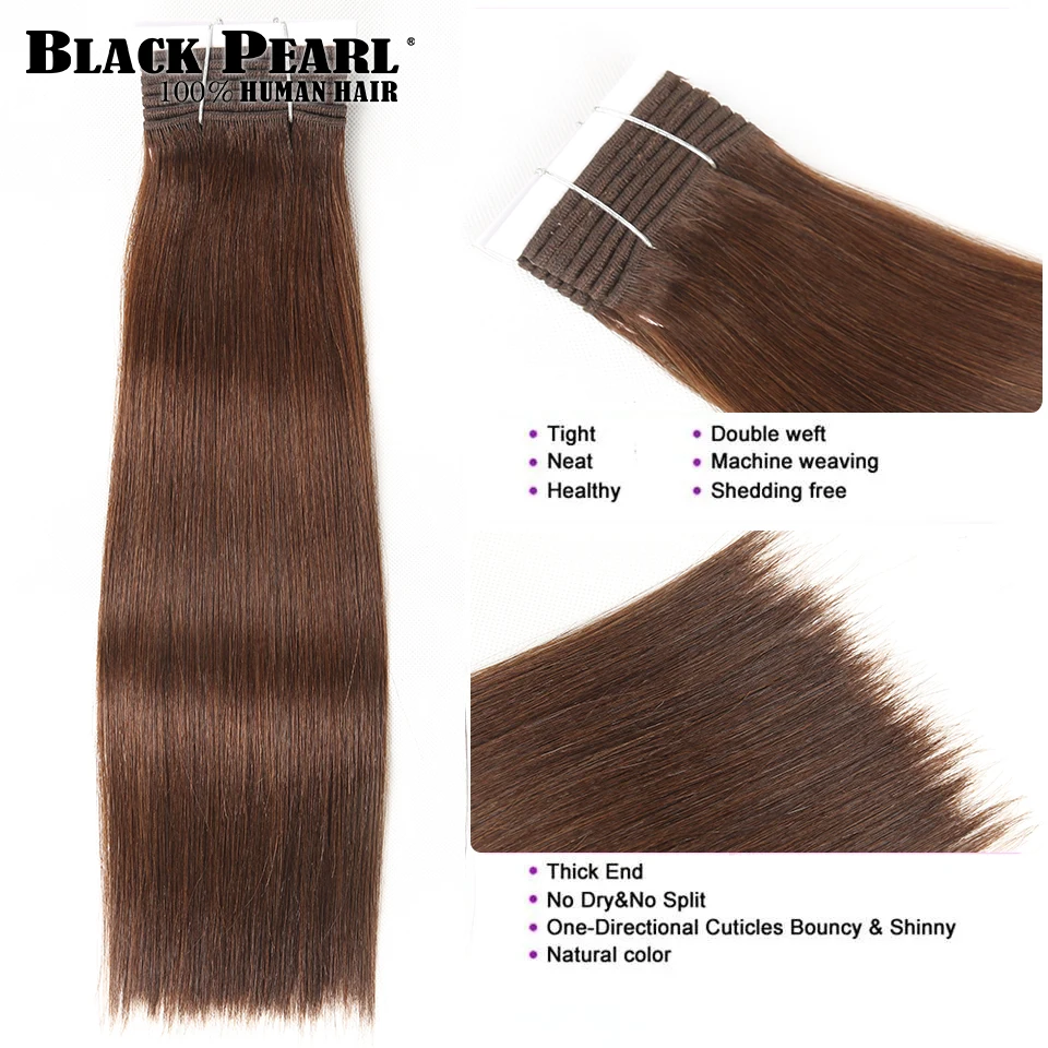 Cheap Chocolate Brown Bone Straight Human Hair Bundles 