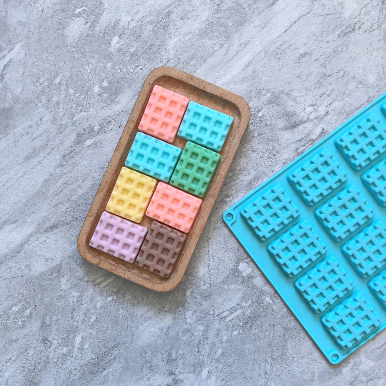 1pc creativo waffle quadrato cioccolato stampo in silicone 3D caramelle, biscotto ghiaccio griglia decorazione torta utensili da forno