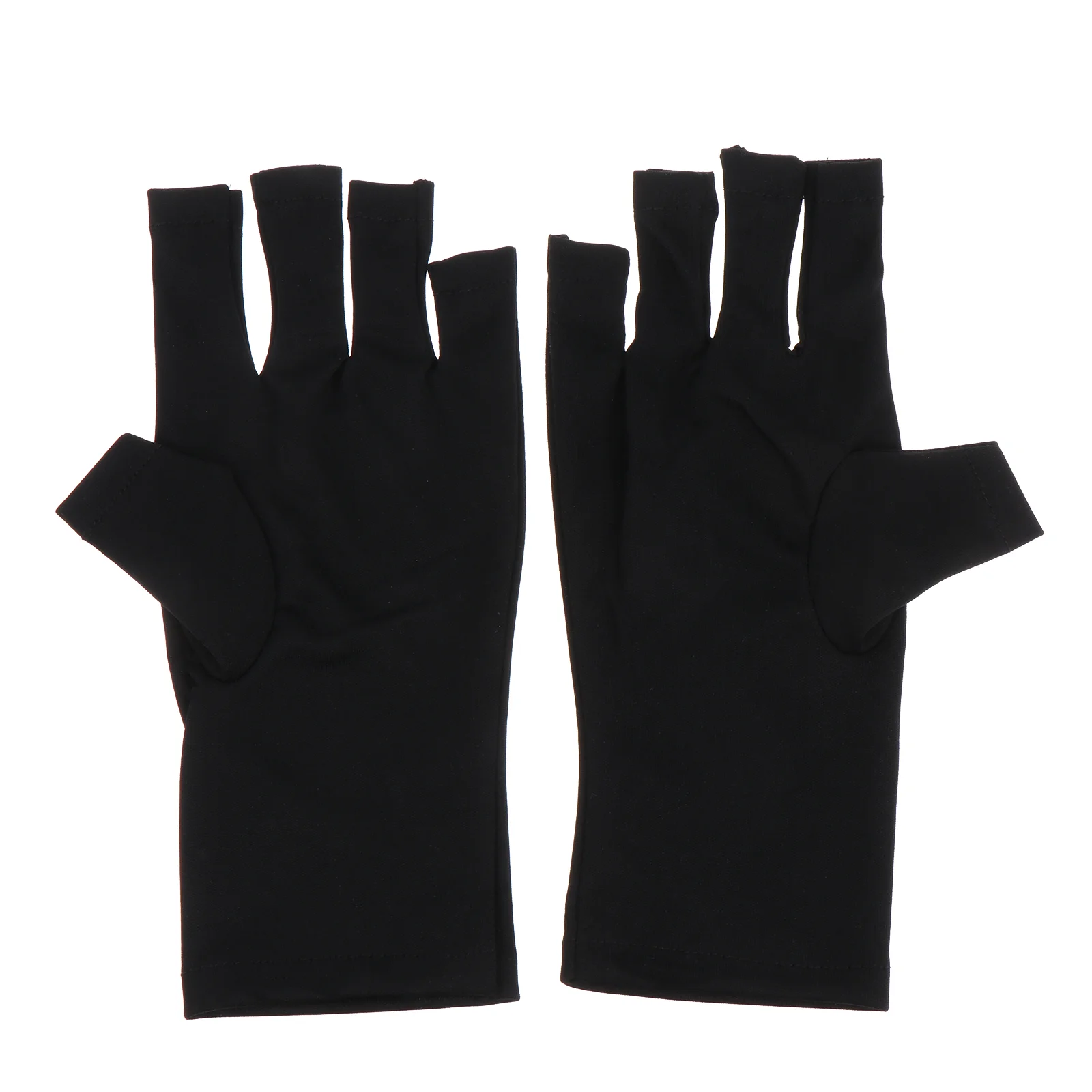 

2pcs Nail Gloves UV Shield Gloves Gel Manicure Fingerless Glove Protector nail gloves polyester gloves