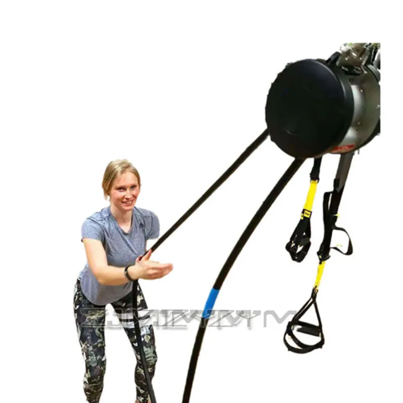 Suspended Rope Trainer Professional Wall Mounted Rope Pull Machine Full Body Workout Fitness Equipment for Home Gym Black