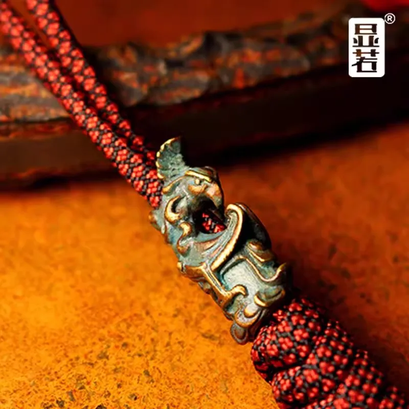 

Hand-Made China Phoenix EDC Beads Umbrella Rope Pendant Key Chain Accessories Copper Paracord Beads Zipper Accessories