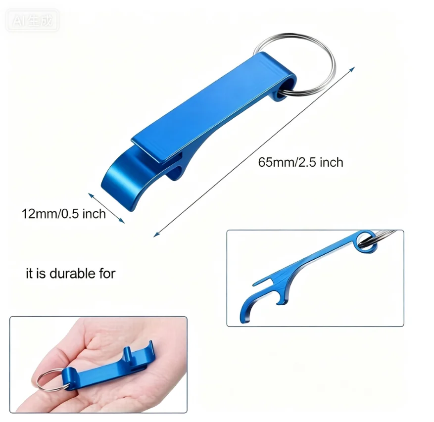 10Pcs - Portable bottle opener keychain, small gift, for promoting restaurants and bars, advertising tools
