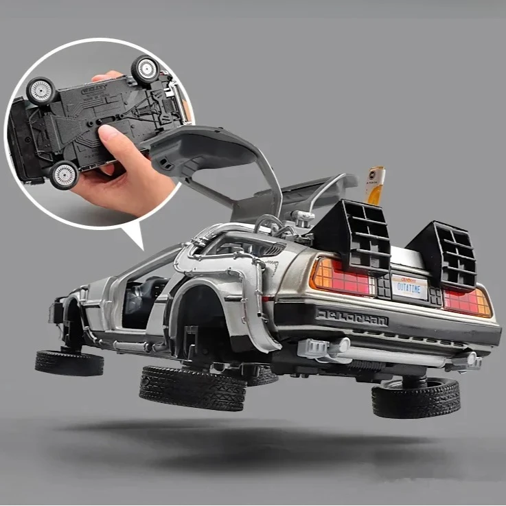 Welly DELOREAN TIME MACHINE ミニカー1/24サイズ WELLY 1:24 Back To The Future Time Machine Diecast Alloy Model Car