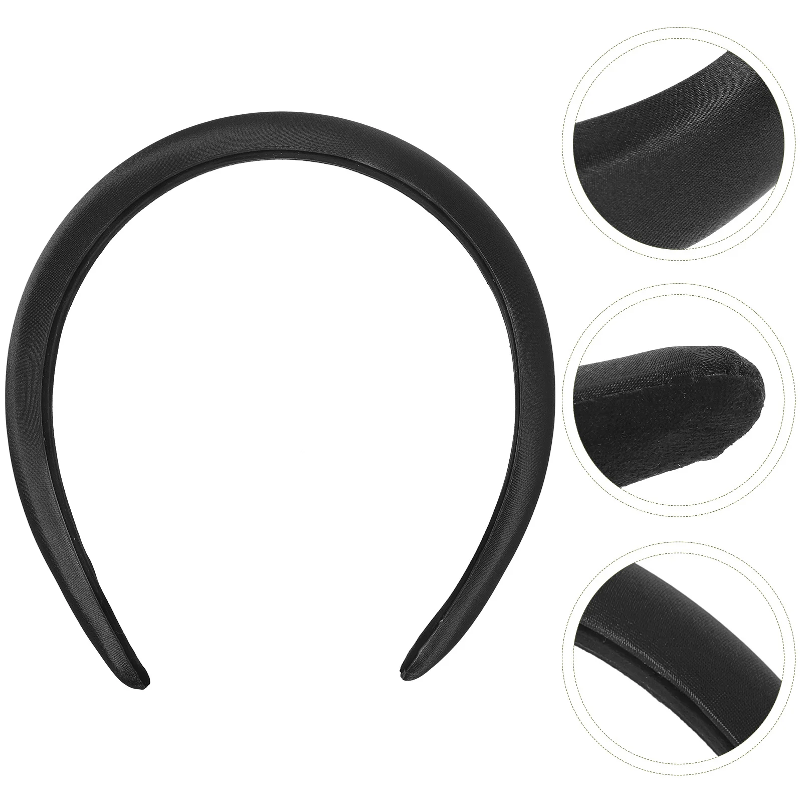 

Wide Satin Headband Women Thick Padded Non Slip Plain Hairband Hair Accessories for Work Traveling Holiday Satin Headband