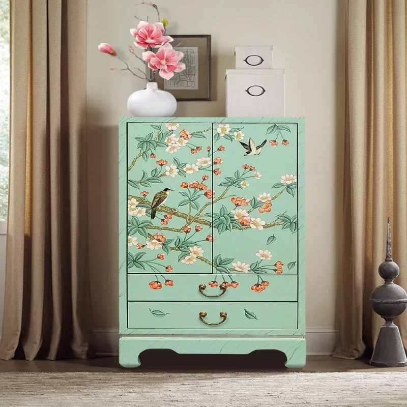 

Bedroom solid wood painted entrance cabinet, corner storage cabinet next to sofa