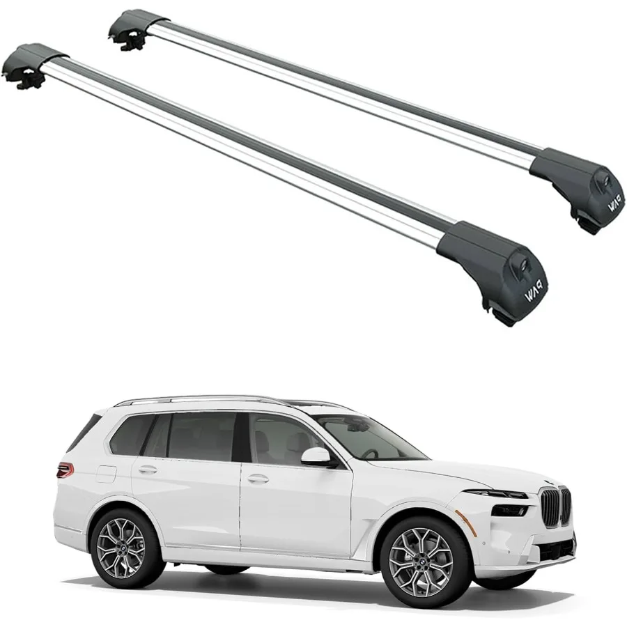 Roof Rack Cross Bars for BMW X7 G07 fit Raised Rail System Aero Design with Quick Access TSlot 2019Up Models 330lbs Capacity Lo