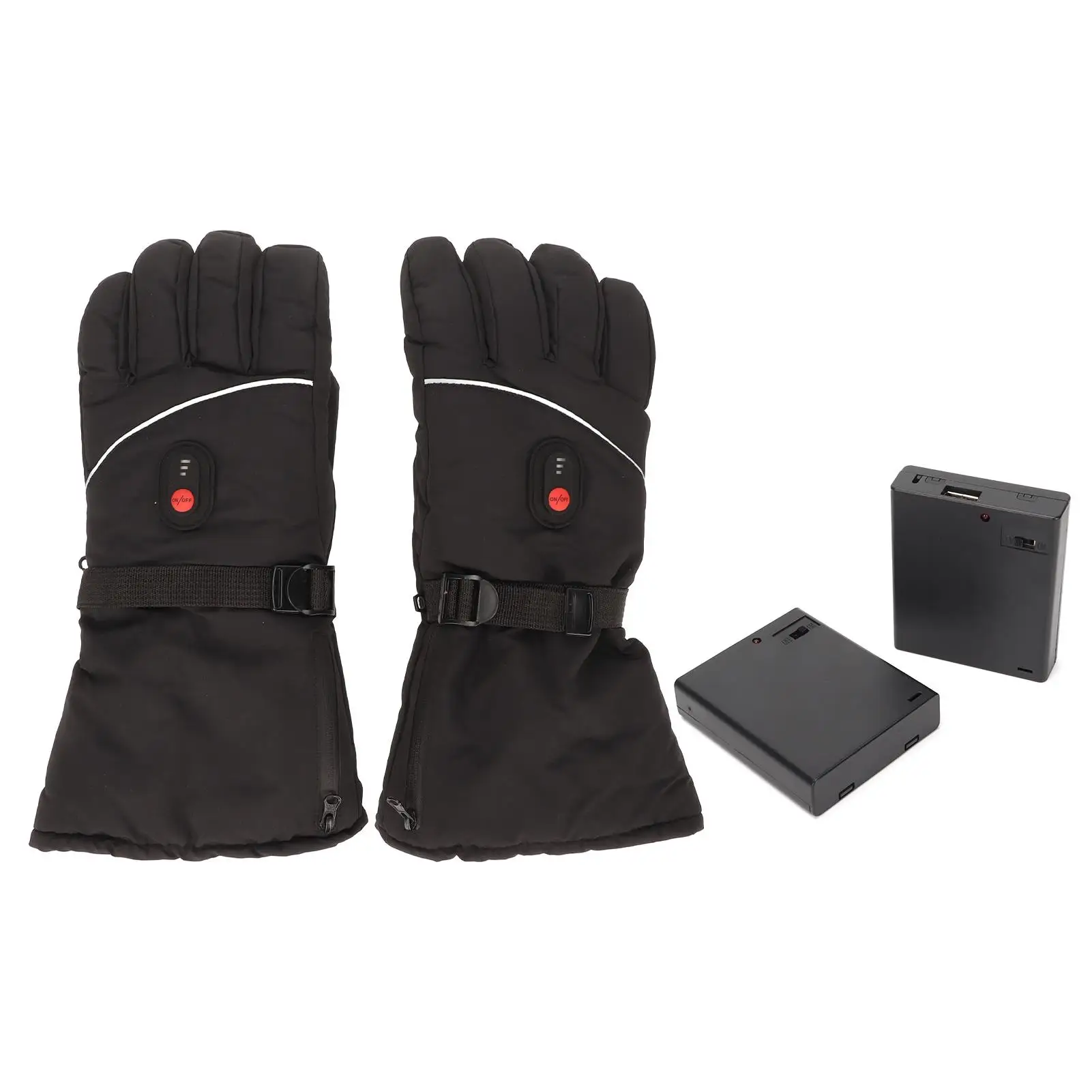 

Electric Heated Gloves Black Three Temperature Settings Rechargeable Battery Warm Heating Gloves for outdoor Activities
