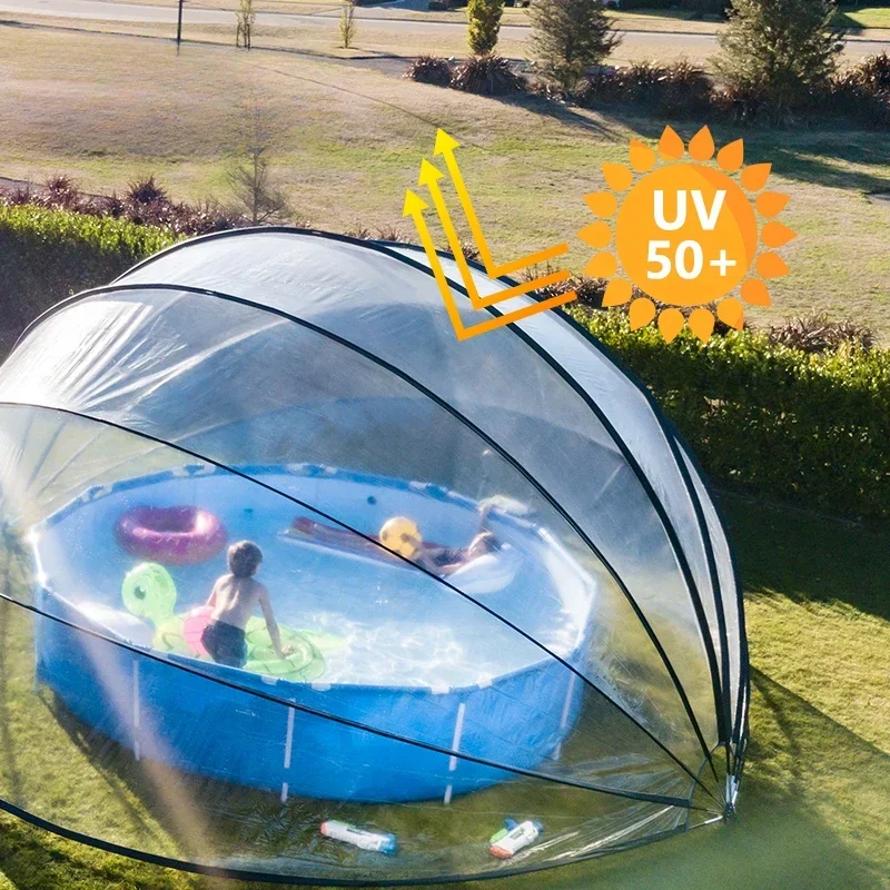 غطاء قبة حمام السباحة 15f قبة الشمس لحمام السباحة في الهواء الطلق فوق الأرض غطاء قبة حمام السباحة #2