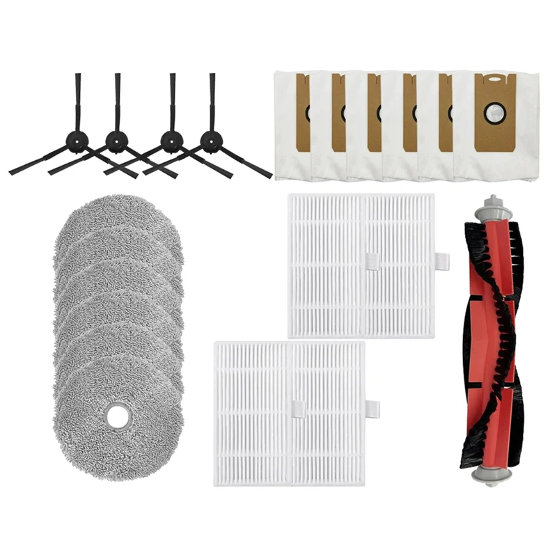 A02V-For Ultenic MC1 مجموعة ملحقات المكنسة الكهربائية فرشاة رئيسية فرشاة جانبية فلتر HEPA ممسحة قماش كيس لجميع الغبار