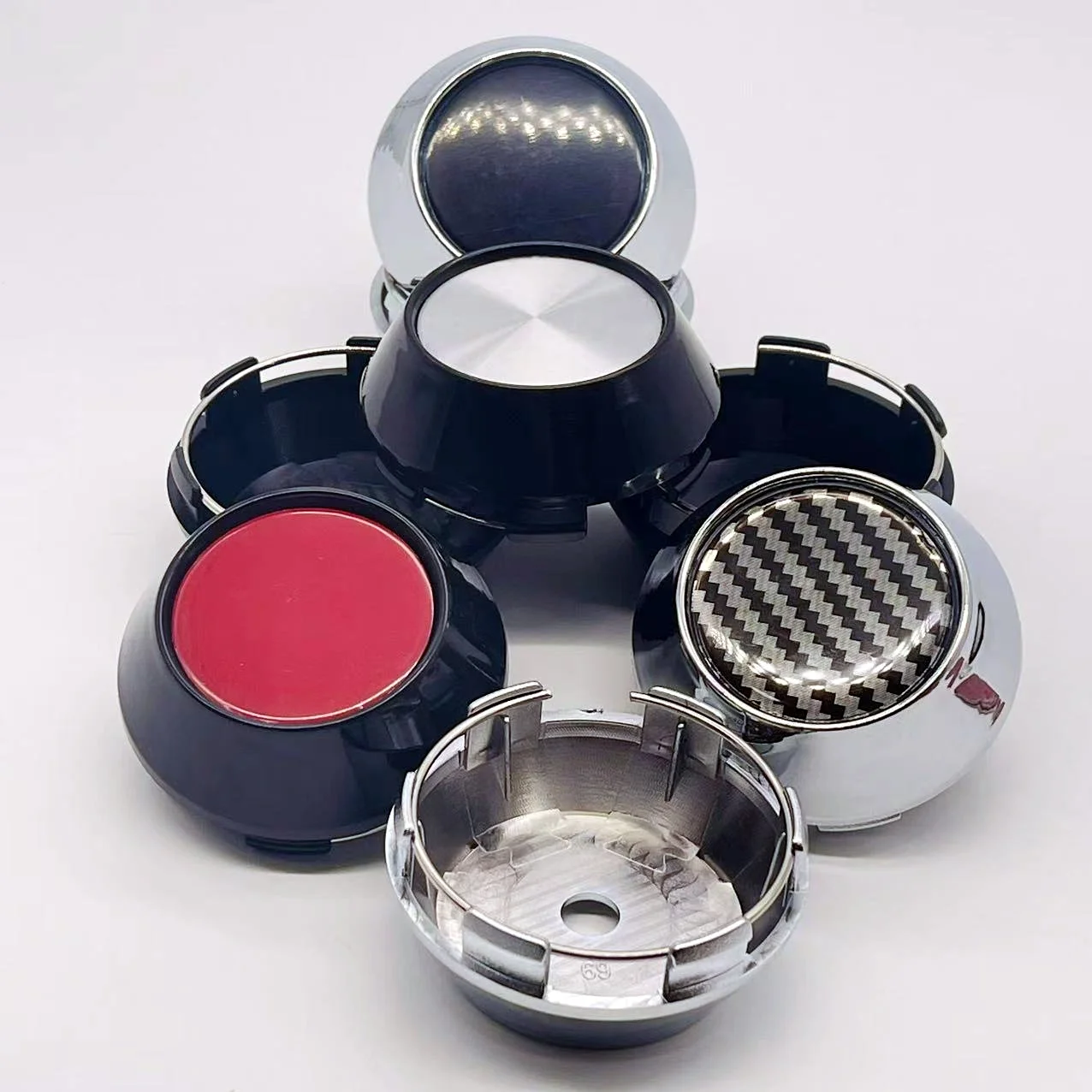 No Logo Emblem 4pcs Car Wheel Center Caps High Cap 60mm 64mm 65mm 68mm 69mm Wheels Hub Rim Hubcaps Cover Replace Car Accessories