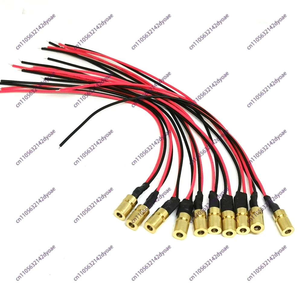10pcs Brass Mini Type 635nm Orange Red Laser Lights With Focusable Dot Head 6mm Diameter