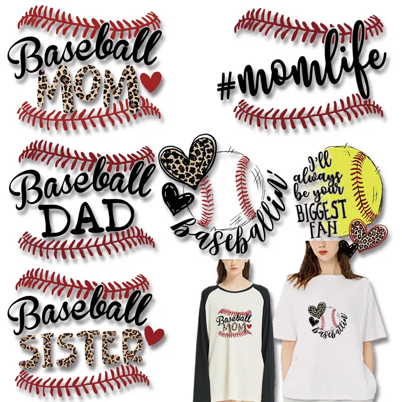Baseball Letter Stickers cloth patches Heat Vinyl Ironing Stickers Decor Cheap easy to use DIY decoration