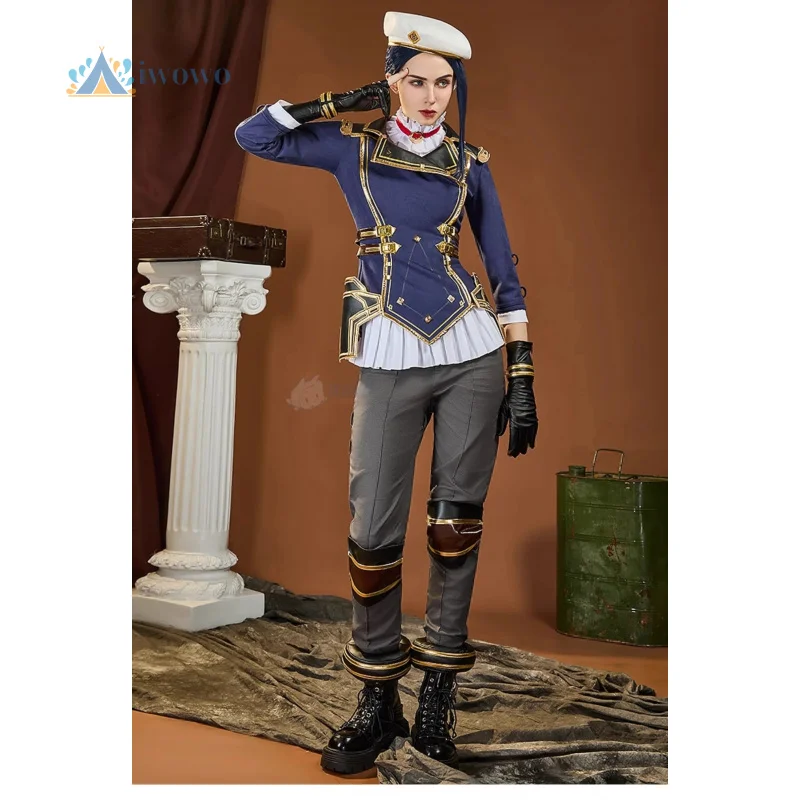 

LOL Game Косплей Кейтлин Кирамман Костюм Пальто Брюки Перчатки Шляпы Наряд Хэллоуин Рождественский Подарок Cos Конвенционная Униформа