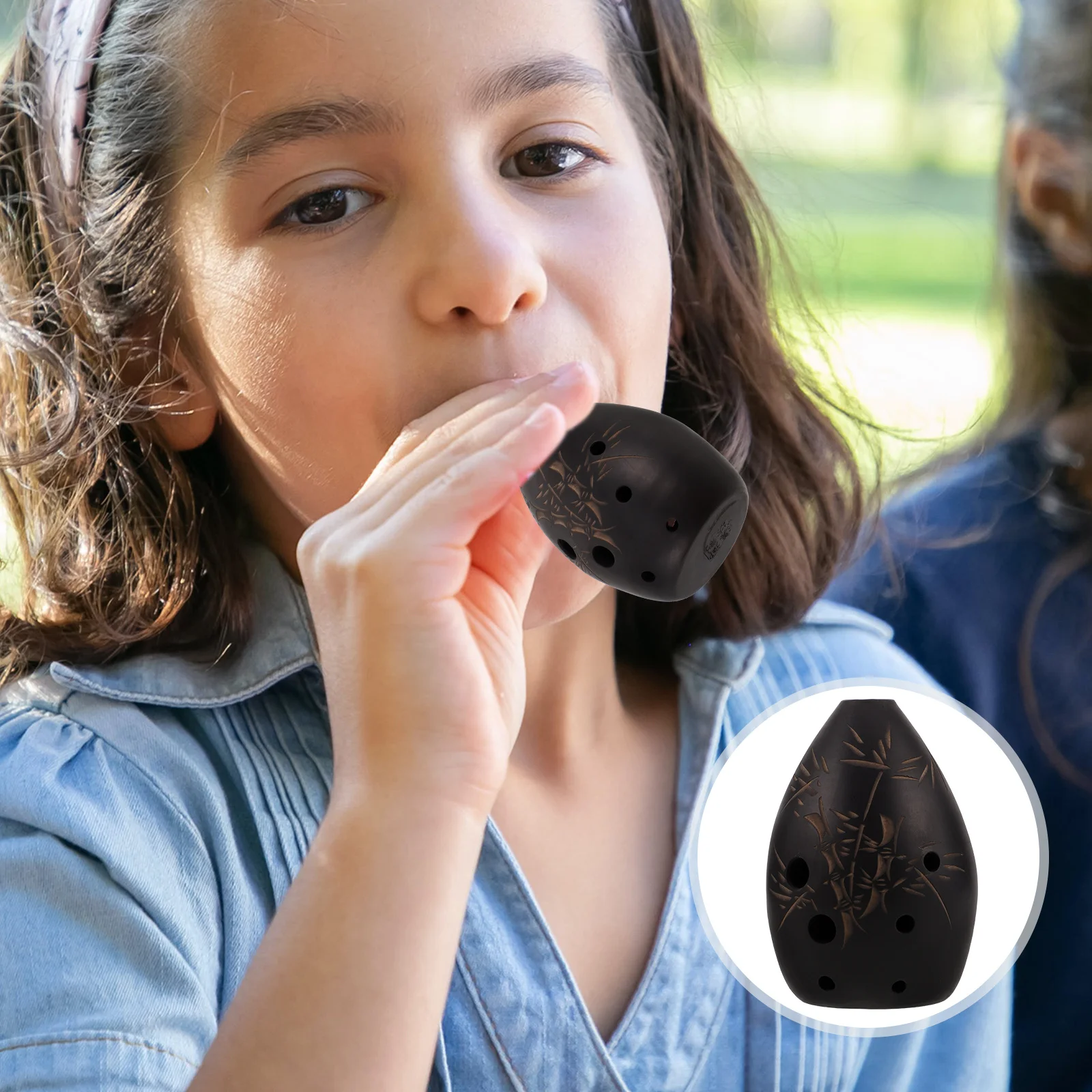 

Ceramic 8 Hole Ocarina Beginner Instrument Durable Acoustic Sound Traditional Music for Outdoor Garden Practice