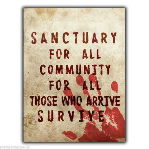 Sanctuary for all Community TERMINUS WALKING DEAD SIGN METAL WALL PLAQUE poster-Aluminium