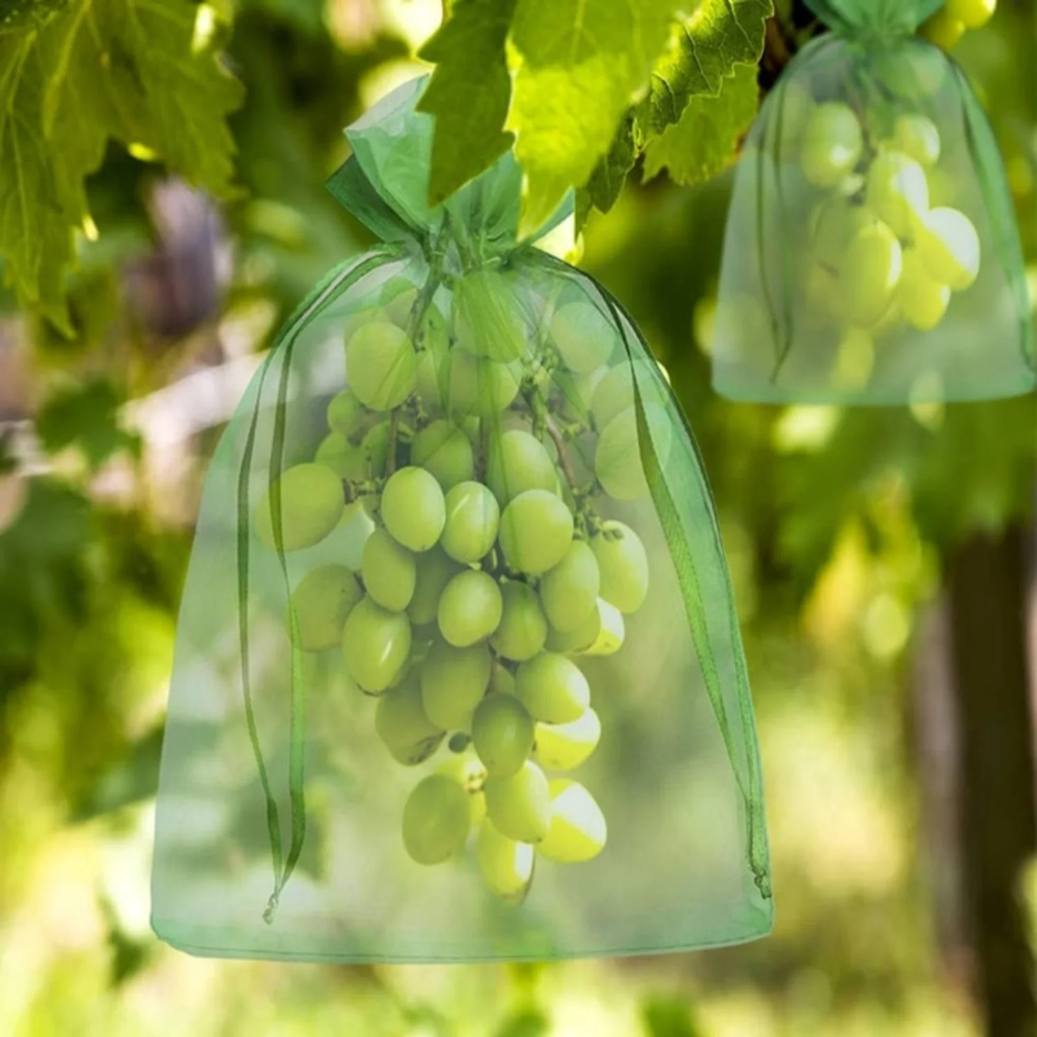 10-200PCS Garden Fruit Protection Bags Organza Bags Covers with Drawstring for Fruit Trees Netting Pouch Reusable Mesh Grow Bags