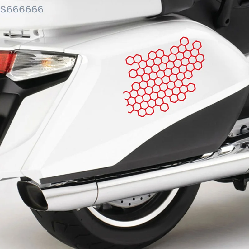 Waterproof Motorcycle Sticker Honeycomb Helmet Decals Car Refit Creative Body Decoration Bumper Sticker for Vehicle Modification