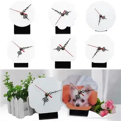 1Pc Sublimation Blank Clock Round Silent Alarm Clock DIY Photo Frame Clock Picture Frame Printing Home Decorations