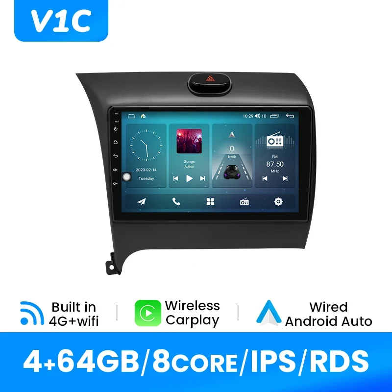 8G 128GB Draadloze Carplay Android12 Autoradio Multimidia Voor KIA Cerato K3 Forte 2013-2015 AI Spraakbesturing Video Speler GPS DSP
