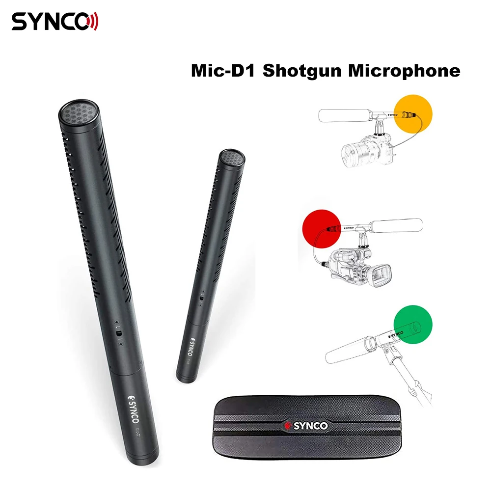 Synco D1 Mic D1 Super Cardioid Directional Condenser Shotgun Microphone with XLR Connector for Camcorders Video Audio Recording