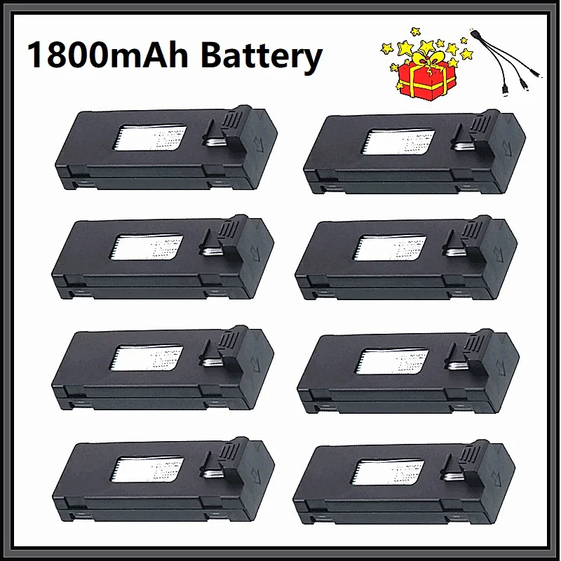 8Pcs Replacement for DJI E88 E88Pro E88Max RC Drone Battery Accessory E525 E525Pro Mini Uav Parts 3.7V 1800mAh