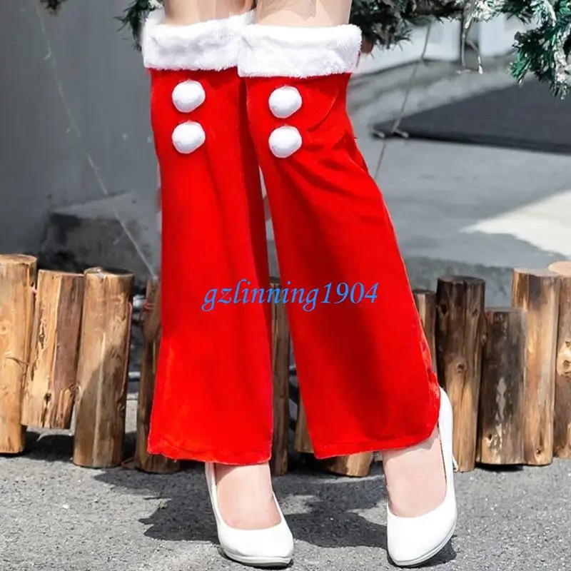 

L5YD Leg Warmer Women Faux Furs Fuzzy Long Shoes Cuffs Cover Warm Furry Costume