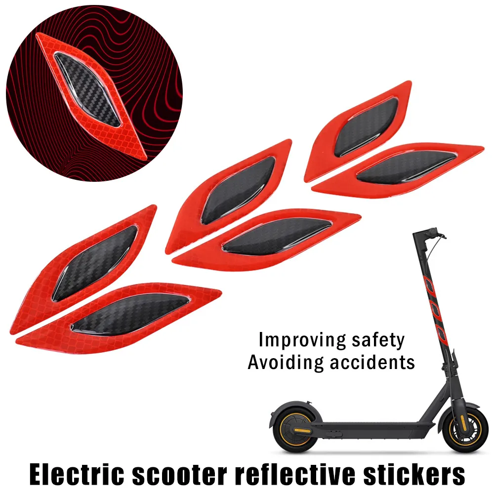 Electric Scooter Sticker Strip for Ninebot Max G30 G30D Carbon Fiber Anti-Scratch Safety Warning Decoration Stickers Accessories