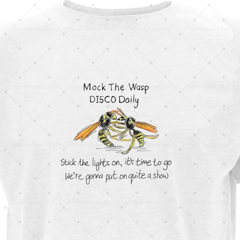 Camiseta Masculina 2026 com Capuz Estilo Desenho Animado Desenhado à Mão Mock the Wasp – Disco Daily Pop Mod Reggae Irish Unissex Tamanhos S-6XL Plus Size