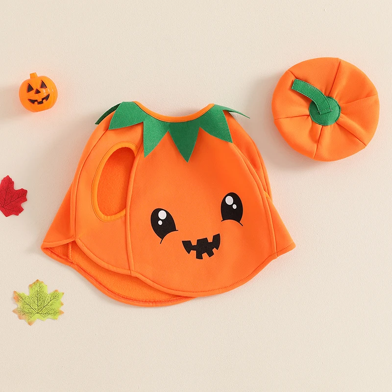 Unisex Toddler Baby Boy Girl Pumpkin Costume Halloween Cotumes Pumpkin Top Hat Halloween Outfit Coslpay Clothes