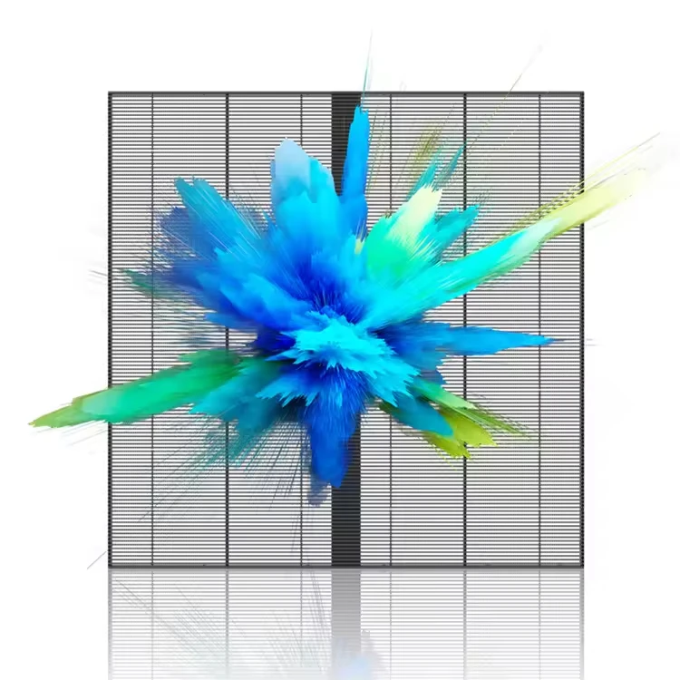 Advertising Indoor Display Screen Led Transparent Full Color Clear Hd P3.91-7.81 Transparent Led Window Screen