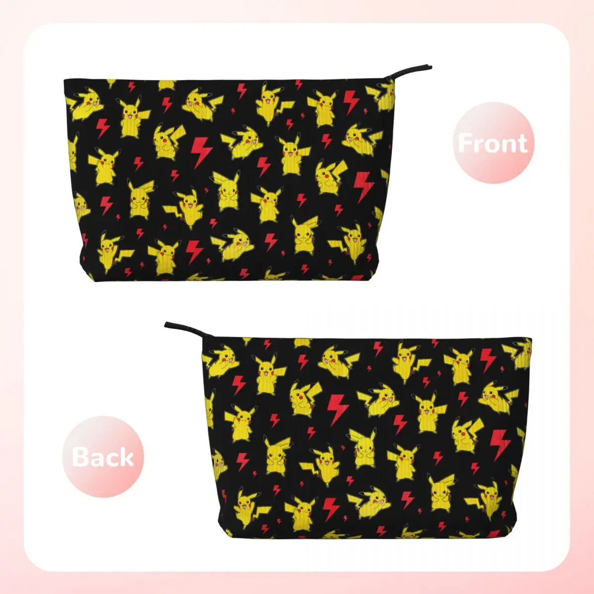 Custom Pokemons Pikachus Toiletry Bag Women Cosmetic Makeup Organizer Lady Beauty Storage Dopp Kit Case